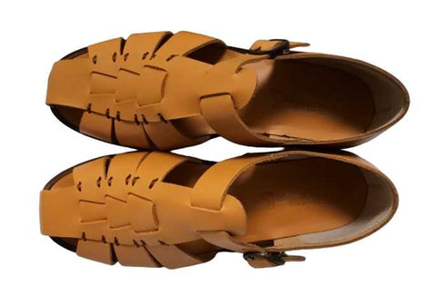 【旅靴屋オリジナル M1425 キャメル】こだわりのメンズ本革グルカサンダル